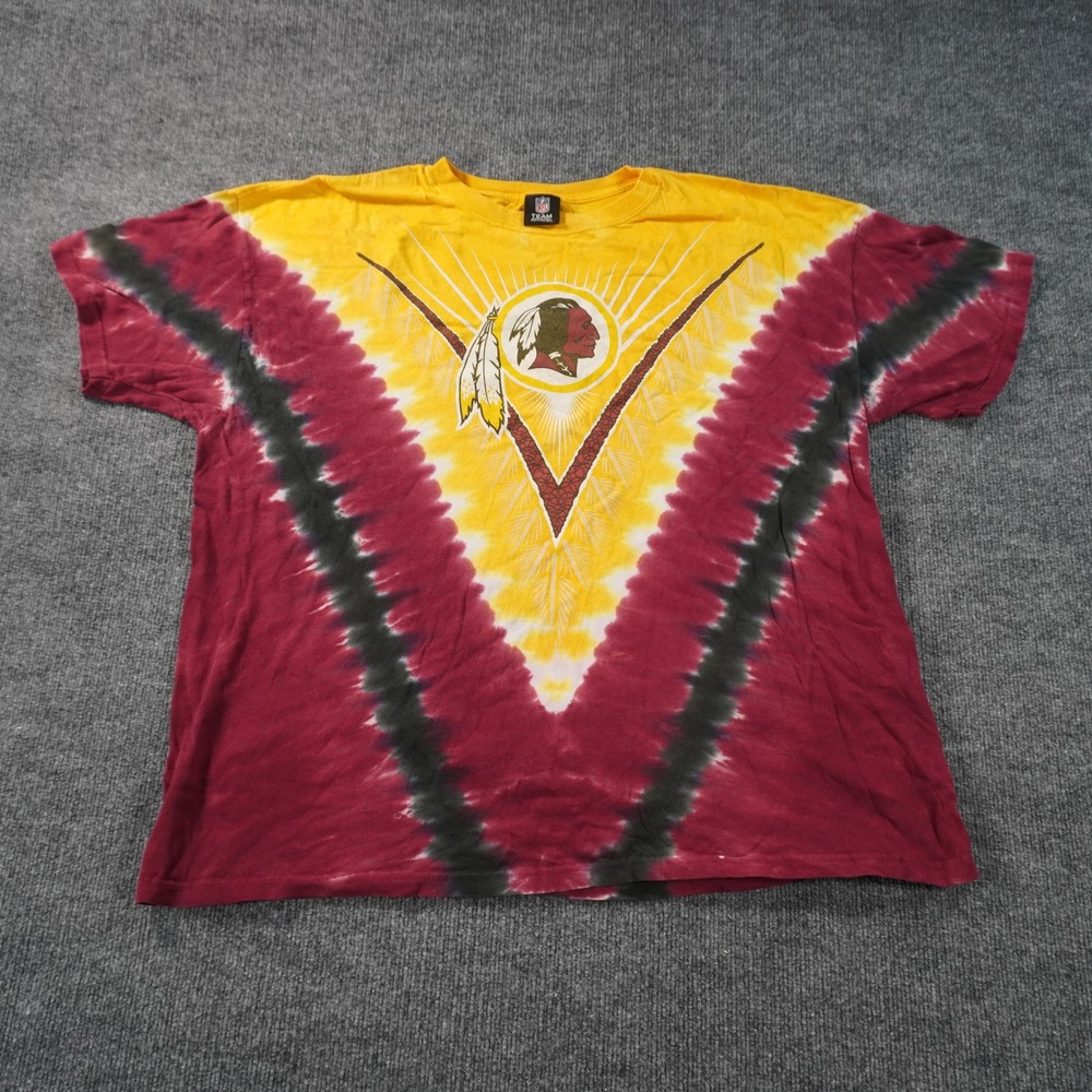 Washington Redskins Team Apparel T-Shirt Mens XL Yellow Tie Dye Graphic Tee NFL